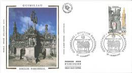 Enveloppe FDC Soie - Guimiliau - Enclos Paroissial - Guimiliau - 1997 - 1990-1999