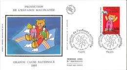 Enveloppe FDC Soie - Protection De L'Enfance Maltraitée - Paris - 1997 - 1990-1999