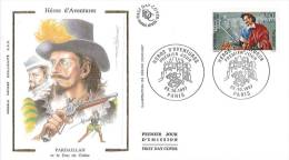 Enveloppe FDC Soie - Héros D'Aventures - Pardaillan - Paris - 1997 - 1990-1999