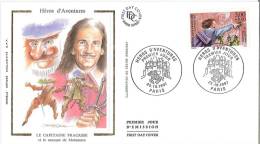 Enveloppe FDC Soie - Héros D'Aventures - Le Capitaine Fracasse - Paris - 1997 - 1990-1999