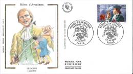 Enveloppe FDC Soie - Héros D'Aventures - Le Bossu - Paris - 1997 - 1990-1999