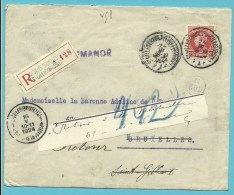 212 Op Brief Aangetekend Met Stempel ST-GILLES (BRUXELLES) ,strookje Retour ....... - 1921-1925 Kleine Montenez