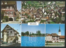 BÜLACH Flugaufnahme Und Detailansichten Rathaus Hotel GOLDENER KOPF Schwimmbad - Bülach