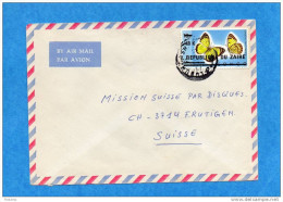 MARCOPHILIE-lettre ZAÏRE Pour Suisse--cad- 1978- Stamp N°890-Surchargé-Butterfly-colotis - Oblitérés