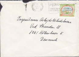 Kuwait 1982 Cover Brief To Denmark 80 Fils Stamp - Kuwait