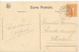 1913? Zichtkaart(Coo Le Cascade) Met PZ108 Van Roanne-Coo Naar Mortsel Vertrekstempel  Zie Scan(s) - Briefe U. Dokumente