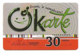 Latvia  Lettland / Lettonia Telefonkarte 2007 -2009 - 30 Days Prepaid Card Used -2 - Latvia