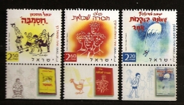 Israël Israel 2004 N° 1717 / 9 Avec Tab ** Littérature, Aventure, Parachute, Prisonnier, Poule, Coq, Ane, Vélo, Cyclisme - Neufs (avec Tabs)