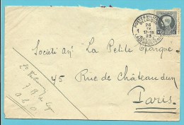 211 Op Brief Met Stempel POSTES MILITAIRE BELGIQUE 1  Op 26/9/1923 Naar PARIS (France) - 1921-1925 Kleine Montenez