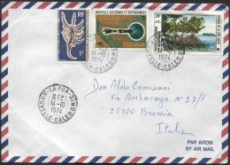 1974 Nuova Caledonia, Lettera Aerea Per L'Italia Con Timbro Di Arrivo - Lettres & Documents