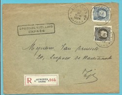 213+214 Op Brief Aangetekend Per EXPRES !!! Met Stempel ANTWERPEN 6 - 1921-1925 Petit Montenez