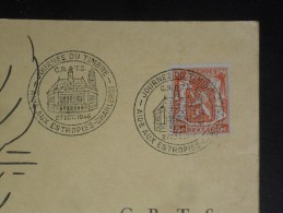 LETTRE BELGIQUE AVEC YT 419 - CACHET ROND MANUEL JOURNEE DU TIMBRE 1946 AIDE AUX ESTROPIES CHARLEROI  - ARMOIRIES - - Cartas & Documentos