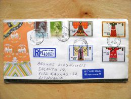 Cover From Hong Kong Sent To Lithuania On 1993 Historical Chinese Costumes Registered - Storia Postale