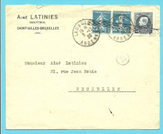 211 Met ROL-stempel Samen Met Fransezegels 25c Op Brief Stempel LAUNOIS ,vermoedelijk Voorgefrankeerd Door Geadreseerde - 1921-1925 Small Montenez