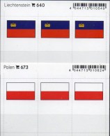 2x3 In Farbe Flaggen-Sticker Polen+Liechtenstein 7€ Kennzeichnung Alben Karten Sammlungen LINDNER 645+640 Flag Polska FL - Rompecabezas