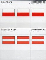 2x3 In Farbe Flaggen-Sticker Österreich+Polen 7€ Kennzeichnung Alben Karten Sammlung LINDNER 644+673 Flag Polska Austria - Orologi Di Lusso