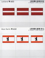 2x3 In Farbe Flaggen-Sticker Berlin+Lettland 7€ Kennzeichnung Alben Karten Sammlung LINDNER 632+653 Flag Germany Latvija - Caméscope (Cámara)