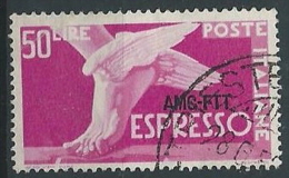 1952 TRIESTE A USATO ESPRESSO 50 LIRE - ED142 - Poste Exprèsse