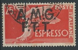1947-48 TRIESTE A USATO ESPRESSO 25 LIRE - ED143 - Posta Espresso