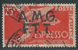 1947-48 TRIESTE A USATO ESPRESSO 25 LIRE - ED143-2 - Eilsendung (Eilpost)