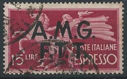 1947-48 TRIESTE A USATO ESPRESSO 15 LIRE - ED143-2 - Poste Exprèsse