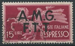 1947-48 TRIESTE A USATO ESPRESSO 15 LIRE - ED143-3 - Exprespost