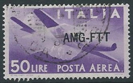 1949-52 TRIESTE A USATO POSTA AEREA DEMOCRATICA 50 LIRE - ED144-3 - Poste Aérienne
