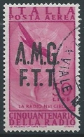 1947 TRIESTE A USATO POSTA AEREA RADIO 50 LIRE - ED145 - Poste Aérienne