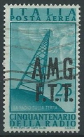 1947 TRIESTE A USATO POSTA AEREA RADIO 25 LIRE - ED145 - Poste Aérienne