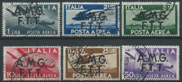 1947 TRIESTE A USATO POSTA AEREA DEMOCRATICA 6 VALORI - ED146 - Posta Aerea