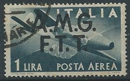 1947 TRIESTE A USATO POSTA AEREA DEMOCRATICA 1 LIRA - ED147 - Posta Aerea