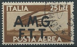 1947 TRIESTE A USATO POSTA AEREA DEMOCRATICA 25 LIRE - ED147 - Posta Aerea