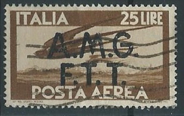 1947 TRIESTE A USATO POSTA AEREA DEMOCRATICA 25 LIRE - ED147-2 - Airmail