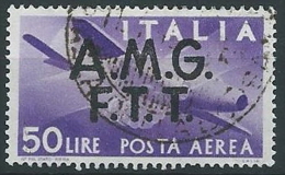 1947 TRIESTE A USATO POSTA AEREA DEMOCRATICA 50 LIRE - ED168 - Poste Aérienne