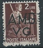 1945-47 TRIESTE AMG VG USATO DEMOCRATICA 2 LIRE - ED178 - Oblitérés