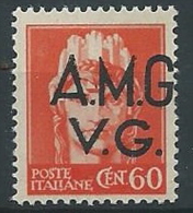1945-47 TRIESTE AMG VG IMPERIALE 60 CENT VARIETà MNH ** - ED178 - Mint/hinged