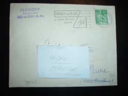 LETTRE TP PAYSANNE 10F OBLMEC. 4-5-1959 FORGES LES EAUX (76) + EAU + IVANOFF MAGICIEN - Kuurwezen