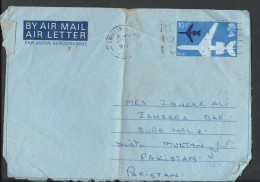 Great Britain Aerogramme 1977  Cancelation Stamp U.K To Pakistan - Brieven En Documenten