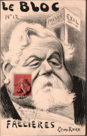 ! 1906 Le Bloc No. 12, Armand Fallieres, Frankreich Politik, Satirische Künstlerkarte Leon Roze, Caricature, Politique - Satirical