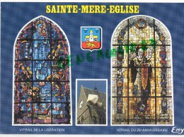 50 - SAINTE MERE L' EGLISE - STE MERE L' EGLISE -  LE VITRAIL DES PARACHUTISTES- LIBERATION - Sainte Mère Eglise
