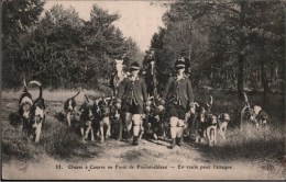 ! Cpa, Old Postcard Jagdsport, Hunting, Chasse A Courre En Foret De Fontainebleau - Caza