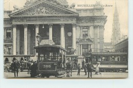 BRUXELLES  - La Bourse, Gros Plan De Tramway. - Public Transport (surface)