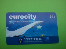 Airplane Eurocity Used - [2] Prepaid & Refill Cards