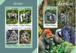 S. Tomè 2013, Gorillas, 4val In BF +BF - Gorilles