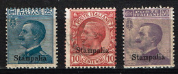 Colonie Italiane -Isole Dell'EGEO - Stampalia Sass. 3,5,7 - NUOVI (*) - Egeo (Stampalia)