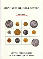 MONNAIES DE COLLECTION ANCIENNES LUXUEUX CATALOGUE SEPTEMBRE 1998 NUMISMATIQUE POINDESSAULT VEDRINES VENTE AUX ENCHERES - Français