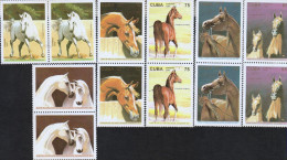 RG)1995 CARIBE, ARAB HORSES, SET OF 6 PAIRS, MNH - Neufs