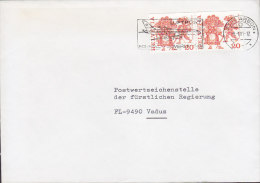 Switzerland ARBON Luftpost Slogan 1981 Cover Brief VADUZ Liechtenstein 3-Sided & 2-Sided Booklet Bogen Stamps - Covers & Documents