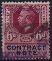 George V / Contract Note 6d - Revenue / Tax Stamp - Fiscaux