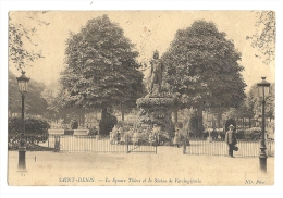 Cp, 93, Saint-Denis, Le Square Thiers Et La Statue De Vercingétorix, Voyagée 1905 - Saint Denis